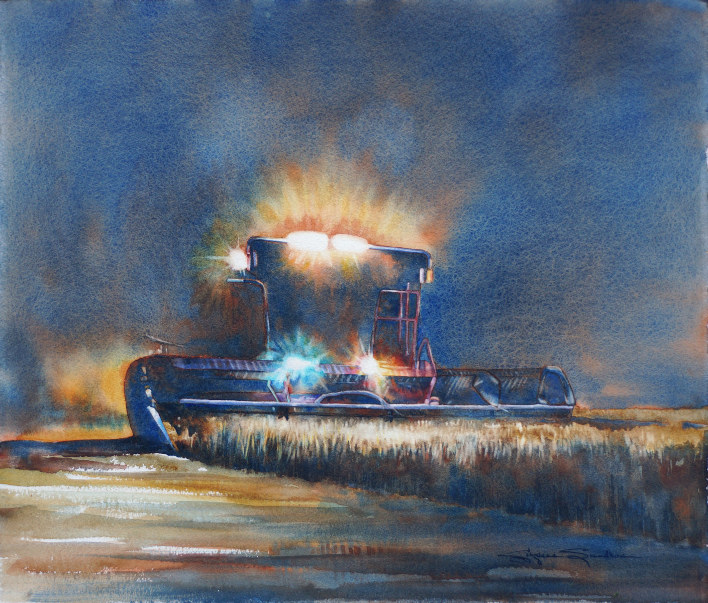 Midnight Rider, 19x22, Watercolor, 2013 - 