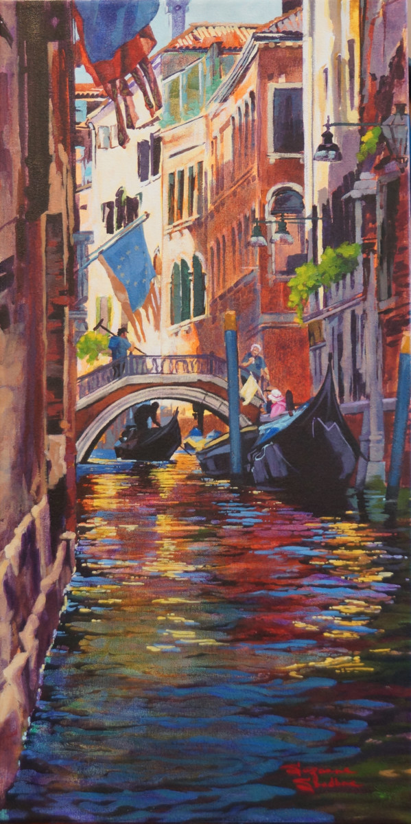 Venice Canal, 30x15, Acrylic, 2018 - 