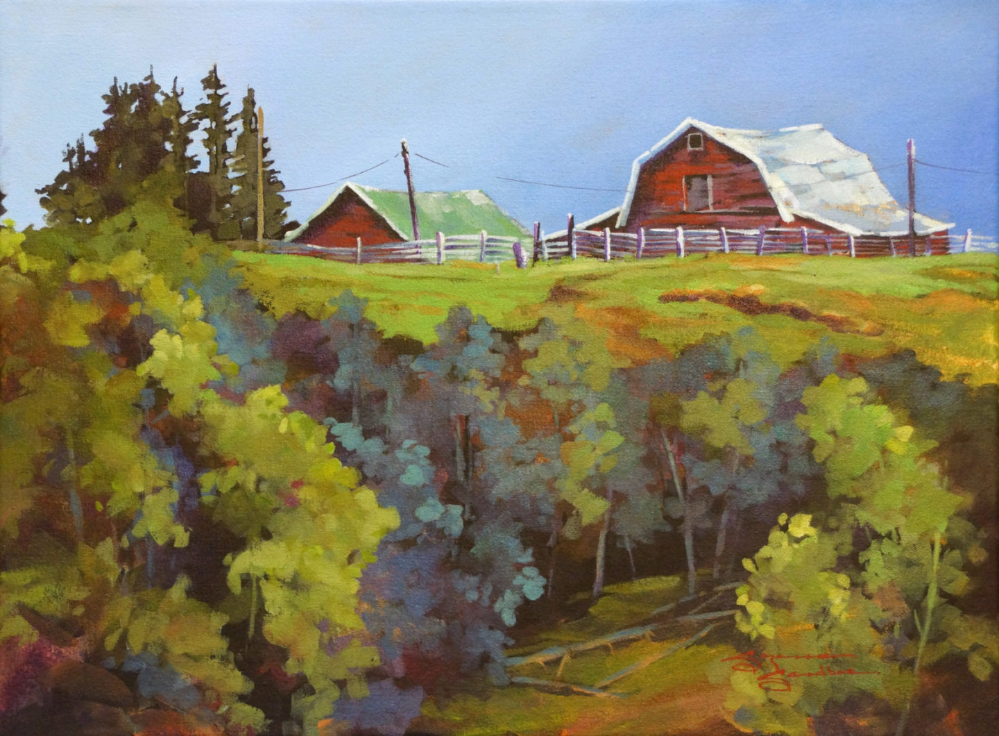 A Country Farm, Canmore, 18x24, Acrylic, 2018 - 