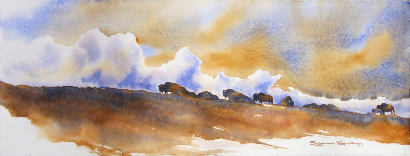 Buffalo Ridge, 11x30, Watercolor, 2012 - 