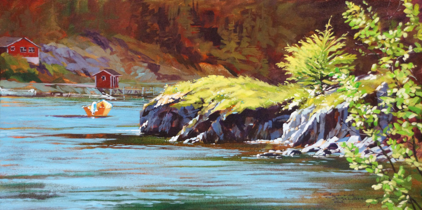 Catching Some Rays, Rushoon NFLD, 18.75x36.25, Acrylic, 2017 - 