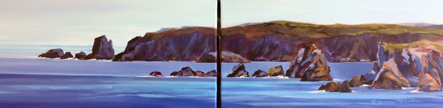 Coastline at the Dungeons, NFLD,  2 x 12x24, Acrylic, 2017 - 