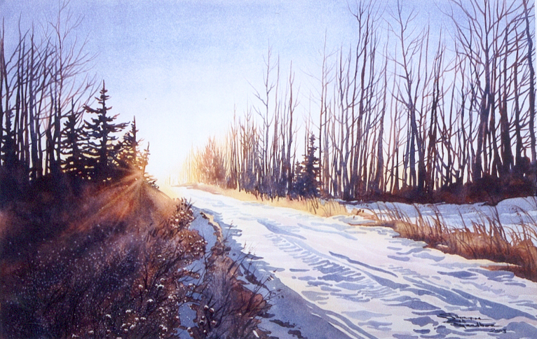 Morning Rays, 14x20, Watercolor, 2003 - 