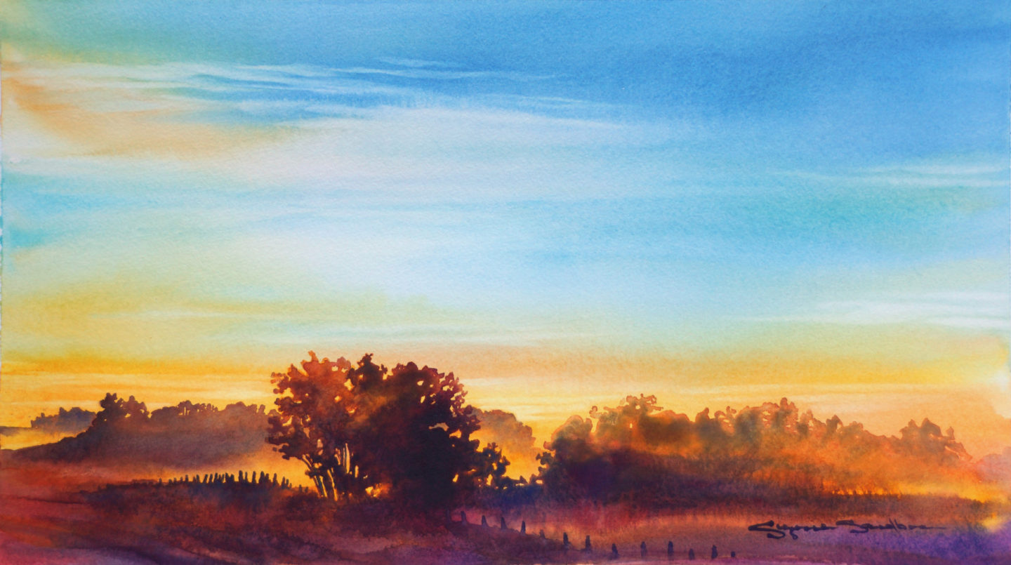 Sunrise, 11x19.5, Watercolor, 2013 - 