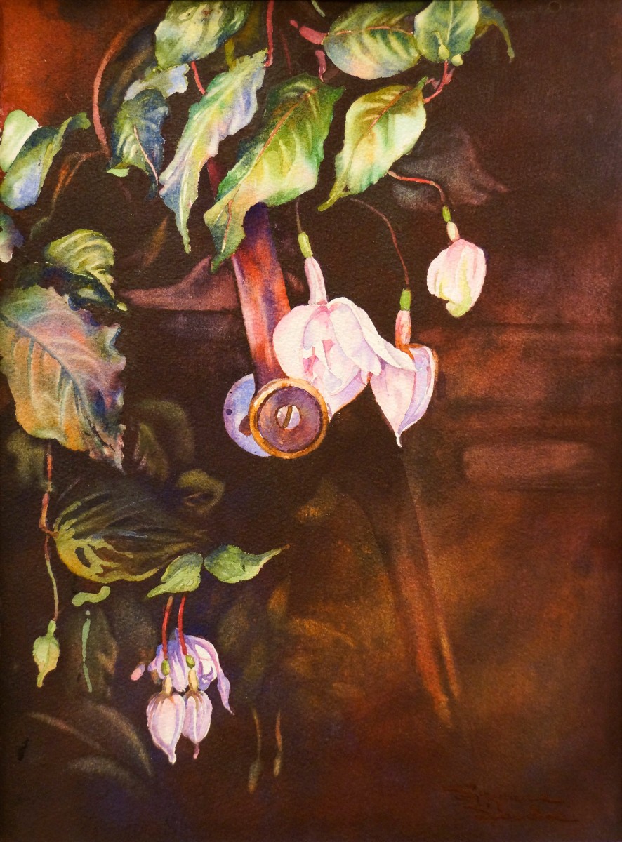 Marshmallow Fuscia #2, 12x16, Watercolor, 2020 - 