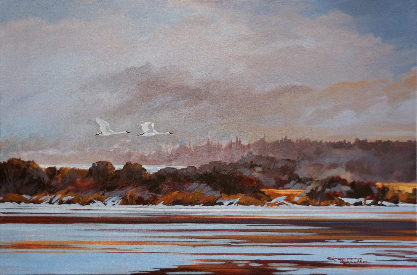 Swan Song, Buffalo Lakes, 24X36, Acrylic, 2020 - 