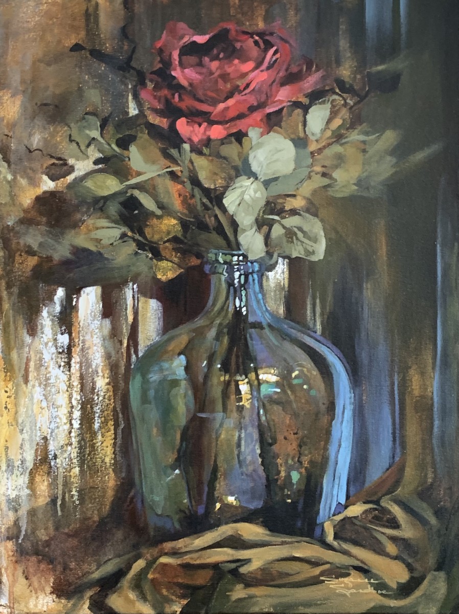 Rose, 18x24, Acrylic, 2021, Suzanne Sandboe, - 