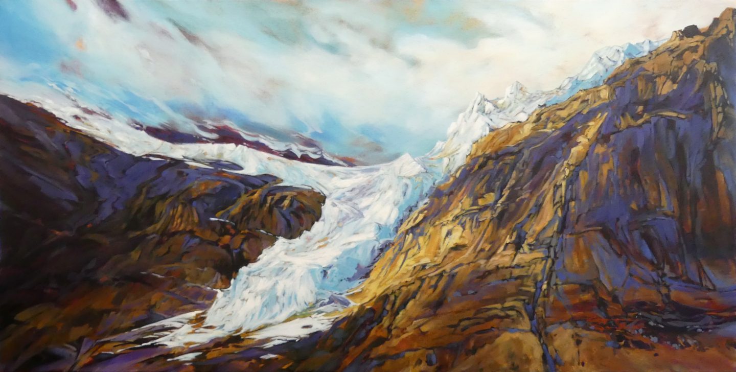 In The Arms of An Angel, Angel Glacier, 30x60, Acrylic, 2022, Suzanne Sandboe - 