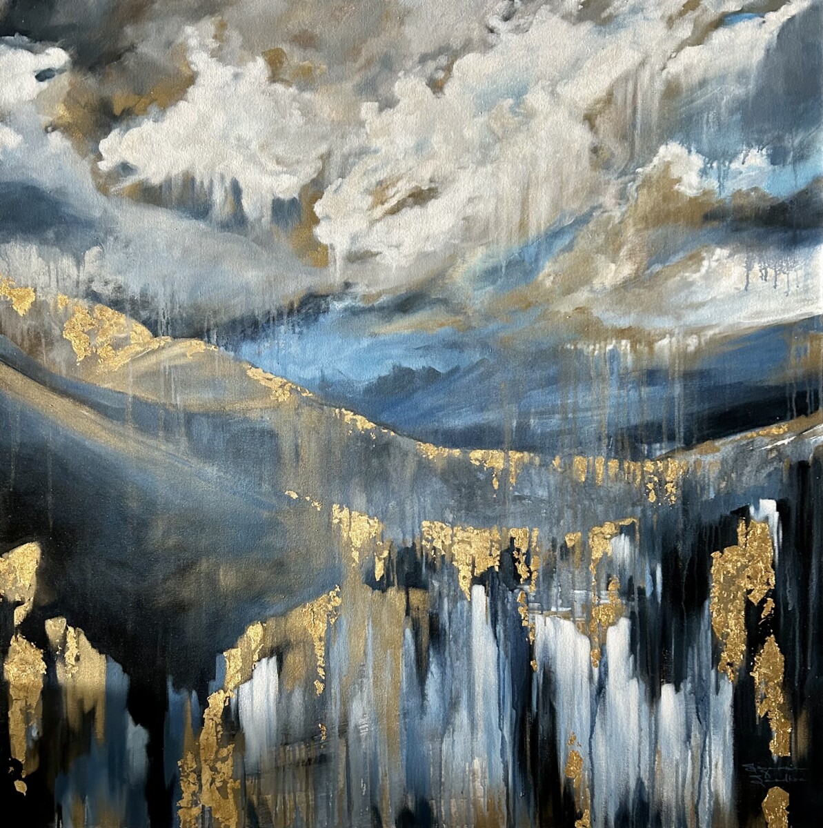 Desert Rains, 48 x 48, Acrylic, 2022, Suzanne Sandboe - 