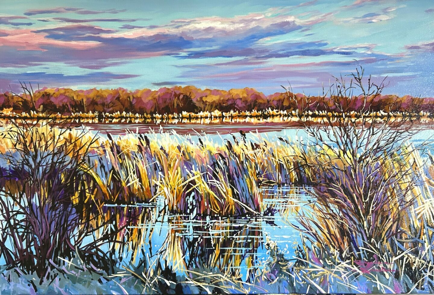 Wind In The Willows, 24x36, Acrylic, 2024, Suzanne Sandboe - 