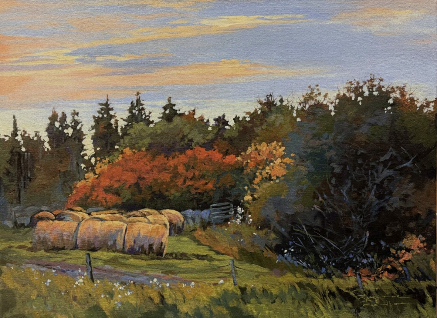 A FALL DAY, 17X23, ACRYLIC, 2025, SUZANNE SANDBOE - 