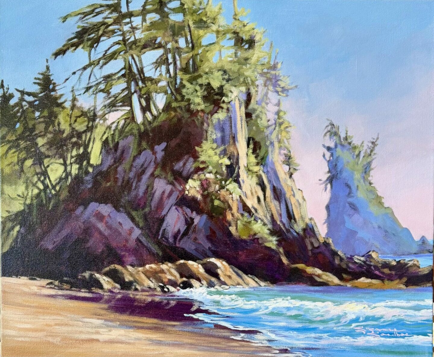 BRADY BEACH, BAMFIELD, 20X24, ACYRLIC, 2026, SUZANNE SANDBOE - 