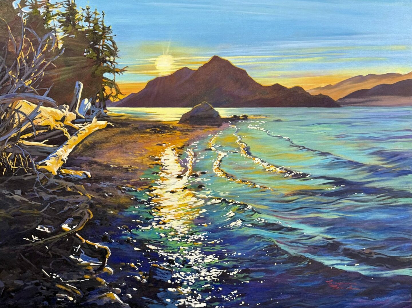 HOWE SOUND REVERENCE, 36X48, ACRYLIC, 2026, SUZANNE SANDBOE - 