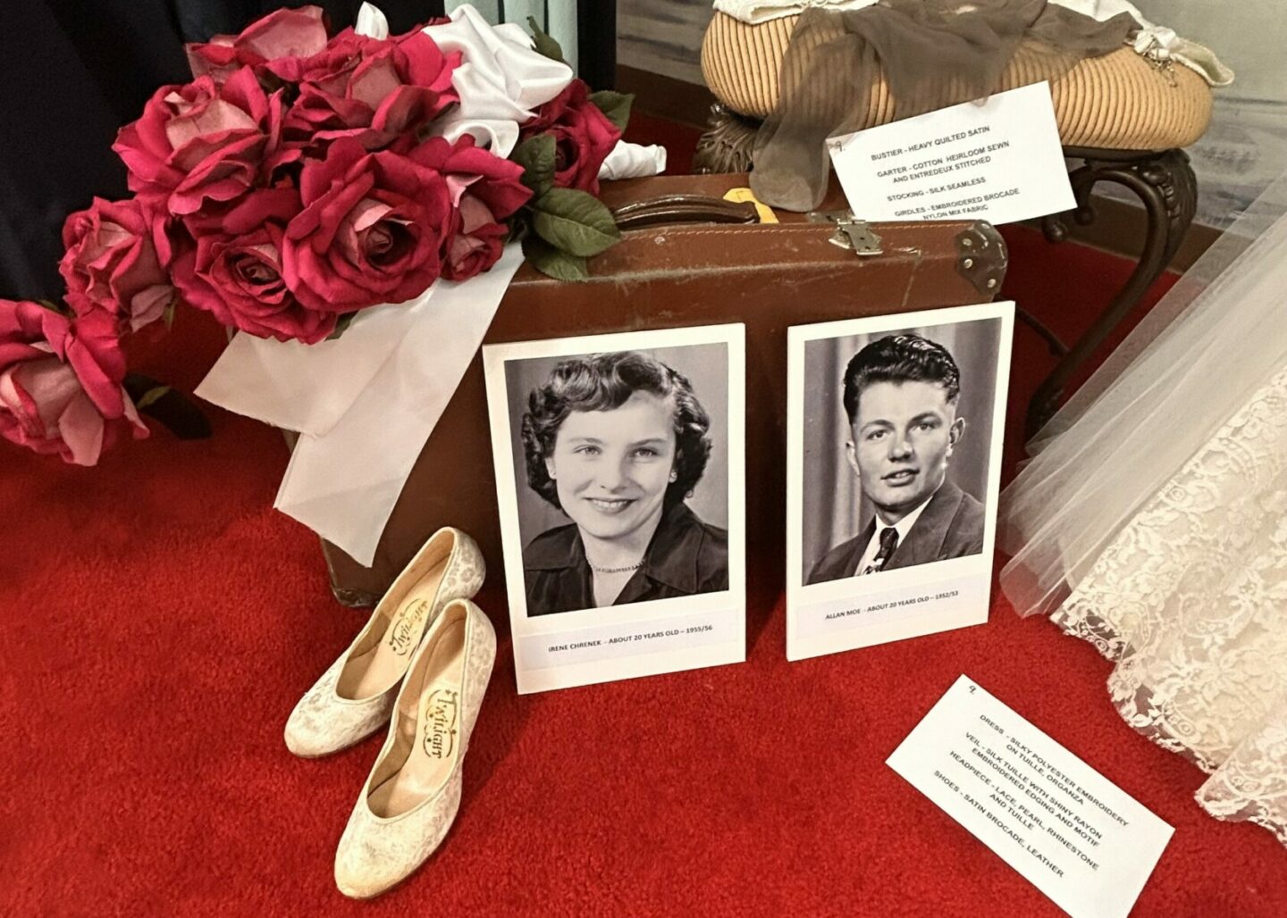 1956's to 1970's Fashions - 1956 Brocade with Leather Twilight Wedding Pumps, 1956 Confetti Still on the Bottom of the Shoes