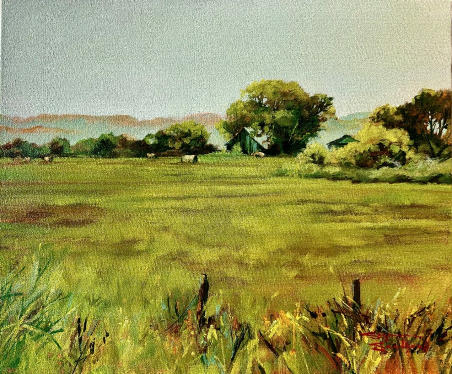 MEADOW, MONT TREMBLANT COUNTRYSIDE, 20X24, ACRYLIC, 2025, SUZANNE SANDBOE - 