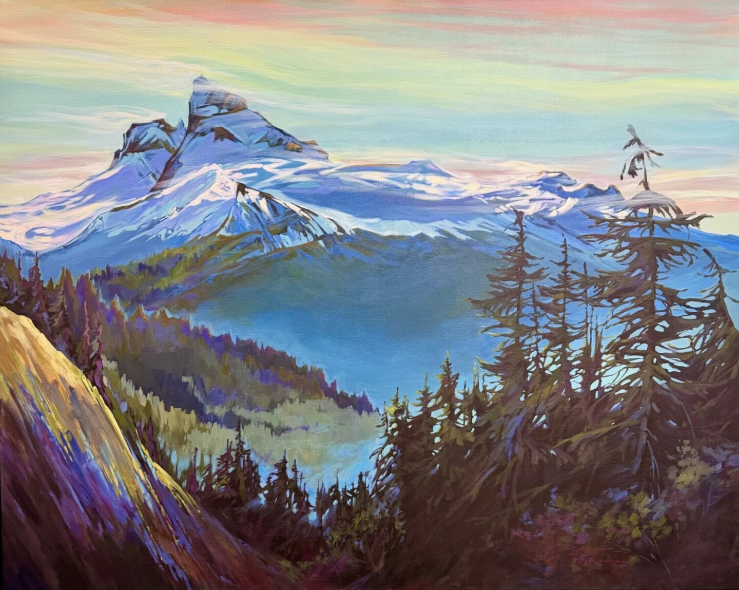 SWEEPING WINDS OVER BLACK TUSK, 40X60, ACRYLIC, 2026, SUZANNE SANDBOE - 