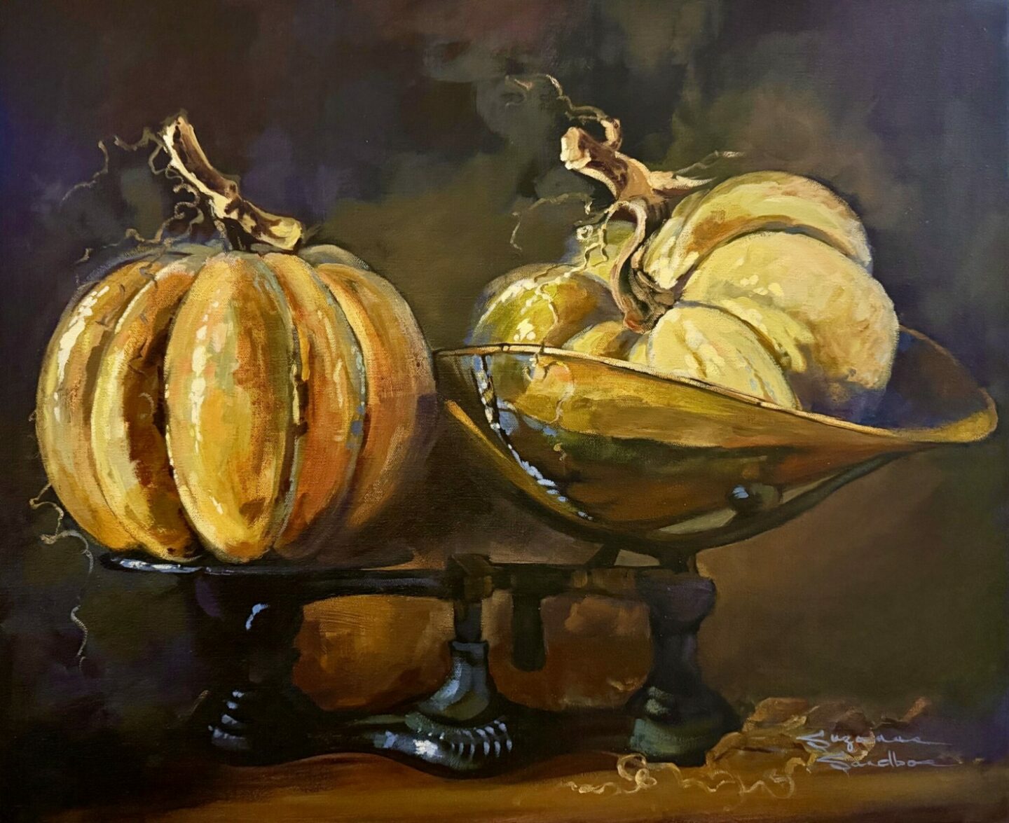 TIPPING THE SCALE, 19X23, ACRYLIC, 2025, SUZANNE SANDBOE - 