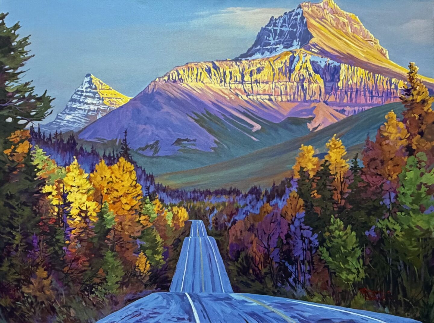White Pyramid & Mt. Chephren in Evening Light, 36x48, Acrylic, 2026, Suzanne Sandboe - 
